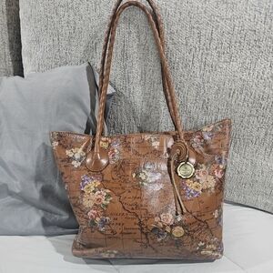 Patricia Nash European Map Floral Print Tote Bag
